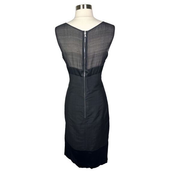 Narciso Rodriguez Black Silk Midi Cocktail Dress - Size 10 - Picture 5 of 8